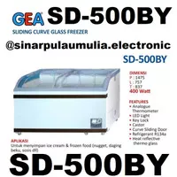 GEA Sliding Curve Glass Freezer Box 500 Liter - SD 500 BY / SD500BY