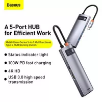 BASEUS Metal Gleam Series 5-in-1 Multifunctional Type-C HUB Docking St