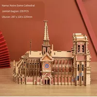 3D Puzzle kayu/Arsitektur klasik/Notre Dame/Red Square/Pagoda Leifeng