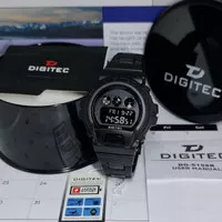 Jam Tangan Digitec Original DG5198R Hitam Full Rantai Fiber Digital