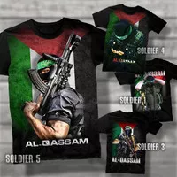 KAOS PALESTINA Al-Qassam Baju Palestine T-Shirt Free Gaza Distro