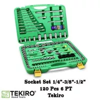 Tekiro Kunci Sock Hand Socket Set 1/2 1/4 3/8 Inch 120 Pcs 6 PT PVC