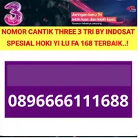 Nomor cantik tri 3 three hoki 168 yi lu fa kartu perdana 4G nomer best