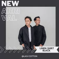 LAIVCOTTON Long Sleeve Linen Shirt Black | Kemeja Linen Panjang Hitam