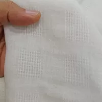 Bahan Kain Katun Linen Bordir Warna Putih Harga 0,5m