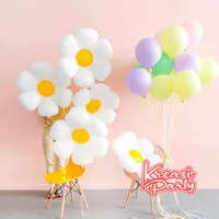 Balon Foil Bunga Putih / Balon Bunga / Flower Balloon / Balon Karakter