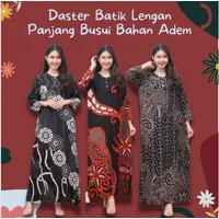 Long Daster Gamis Batik Lengan 3/4 Long Dress Busui Bahan Rayon Adem