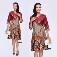 Dress Batik Wanita Jumbo Modern 4L-5L Tunik Big Size XXXL Seragam AMR