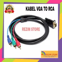Kabel Adapter Vga Male Plug 15Pin To 3 Rca Audio Av P