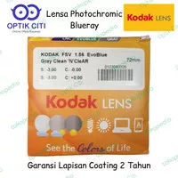 lensa kacamata photocromic blueray kodak evoblue grey cylinder tinggi