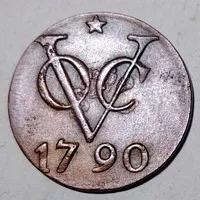 Uang koin kuno Belanda Voc 1 Duit Thn 1790 Utrecth Star Tp1600