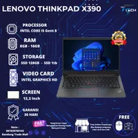 Laptop Lenovo ThinkPad X390 Core i5 / i7 Ram 16gb Ssd 1tb Murah Mulus