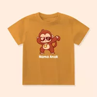 Baju Kaos Anak Monyet Pisang Custom Nama Laki-laki Perempuan HWN-03 B