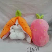 Boneka Rabbit Wortel Strawberry Cute PlushToys Boneka Buah Isi Kelinci