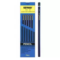 Pensil Kenko 2B - 6161 Biru Strip Hitam