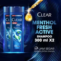 Clear Men Shampoo Pria Cool Sport Menthol 300Ml - Isi 2