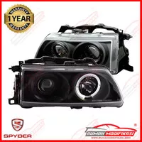 HEAD LAMP - HONDA CIVIC NOUVA 1988-1989 - SONAR - ANGEL EYES - BLACK