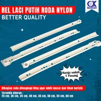 Rel Laci Putih roda merk Ok hardware no huben no taco sepasang puts