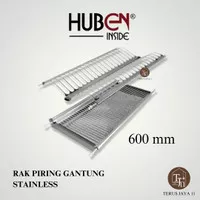 HUBEN Rak Piring Gantung 60 cm / Stainless Steel Dish Rack Gelas 60 cm