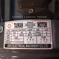 JIAYU 0.5 HP 1 Phase Dinamo / Elektro Motor 2 pole /4 pole