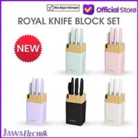 RAVELLE Pisau Dapur Anti Lengket 7 in 1 Set - Royal Block Knife Set