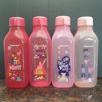 Tupperware Eco Bottle Square 500ml GIRL POWER Botol Segi ampat