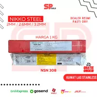 KAWAT LAS STAINLESS NIKKO STEEL NSN308 NSN 308 2MM 2.6MM 3.2MM (1KG)