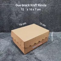Dus Kraft 12x16 Renda isi 50 pcs Kotak Kue Snack Box Coklat non lami