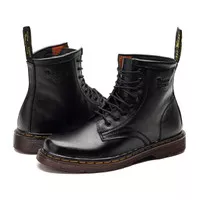 Sepatu Dr. Martens High Black Kulit Asli Boots Pria Casual Formal