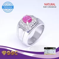 Cincin Batu Permata Natural Star Ruby Corundum Burma Myanmar