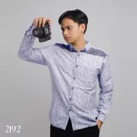 DGM Fashion Kemeja Pria Batik Songket Motif Tenun Navy 2192