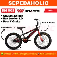 Sepeda Anak Laki BMX ATLANTIS BM 002 Ukuran 20 Inch Ban Jumbo 3.0