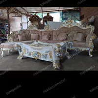 Kursi Tamu Set Sofa Sudut Jati Mewah Ukir Belagio minimalis Jepara