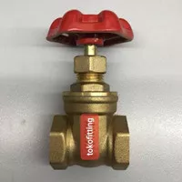 gate valve stop kran kuningan 1/2 inch drat dalam 125 PSI merk YUTA