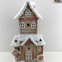 Hiasan Natal CHRISTMAS VILLAGE - CANDY HOUSE WITH LED LIGHT