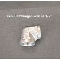 Keni elbow Sambungan kran soligen 1/2 inchi brass crome