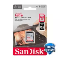 SanDisk SD Card Ultra 128GB 140MB/S - SD Card 128 GB 140 MBPS ORIGINAL