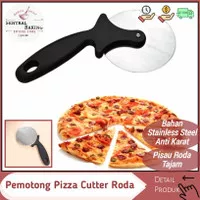 Pisau Pemotong Pizza Stainless Steel / Pisau Cutter Roda Pizza Bulat