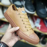 Converse allstar coklat sol gum leather/kulit low made in vietnam