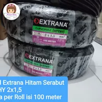 PER ROLL 100 meter Kabel Hitam Serabut EXTRANA NYYHY 2x1,5 2x1.5 SNI 