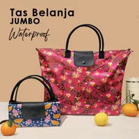 Tas belanja lipat jumbo motif bunga tas besar muat banyak barang