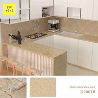 Wallpaper Dapur Kitchen Marmer Coklat Glossy 3D Tahan Panas Minyak Air