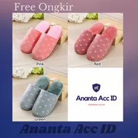 Sandal Bulu Rasfur Wanita Sendal Indoor Slipper Motif Snowflake Lucu