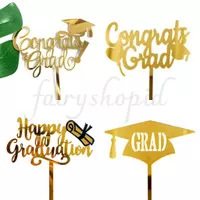 Topper Akrilik Selamat Wisuda Cake Topper Decoration Happy Graduation