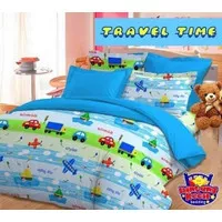 Sprei Katun Motif Travel Time, 100x200, Keren, Ekslusif Star