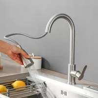 kran tarik sink dapur cuci piring panas dingin stainless 304 flexible