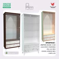 Lemari Hias Kaca Lemari Pajangan 2 pintu Lemari Tas Display Cabinet