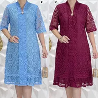 dress wanita brukat imp size XL, XXL, jumbo ada 8 warna (97933) 