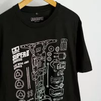 T-Shirt Baju Kaos CM Tamiya Merchandise - Super 2 Black