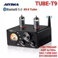 AIYIMA TUBE-T9 BT5.0 Vacuum Tube Amplifier USB DAC Coax/Opt 2x100w